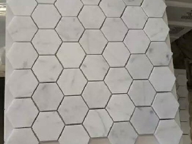 Carrara White Marble Hexagon Mosaic