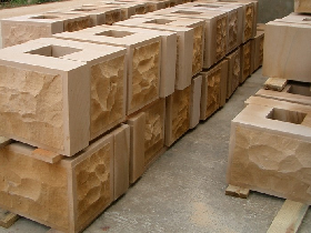 Yellow Sandstone Big Wall Block Cleft
