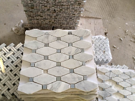 Carrara Dot Diamond Mosaic Tile