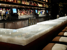 Natural White Quartz Backlit Bartop