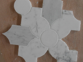 Waterjet Cut Marble Mosaic Tiles 012