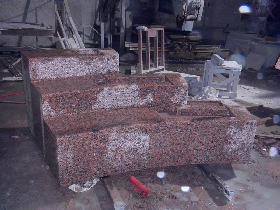 Red Granite Stair Block