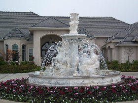 White Marble Carved Fountain for Villa