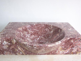 Red Marble Vessel Sink