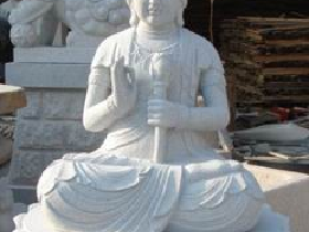 Kwan Yin Sculpture in Grey Granite