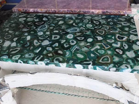 Rectangular Green Agate Tabletop