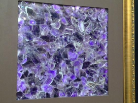 Amethyst illuminated with LED Light Panel