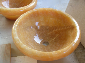 Yellow Onyx Round Sink