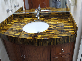 Luxury Yellow Tiger Eye Vanity Top