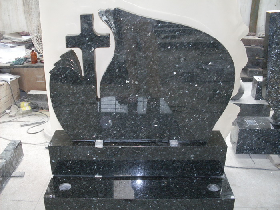 Blue Pearl Granite Cross Monument