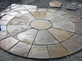 Rust Brown Circular Pavers Stone