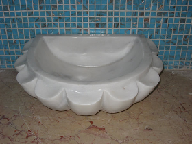 White Marble Turkish Hammam Sink