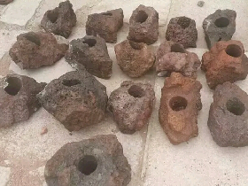 Red Lava Rock Flower Pot