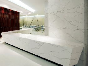 Statuario White Quartz Hotel Lobby Decoration