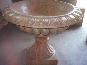 Red Marble Flower Planter