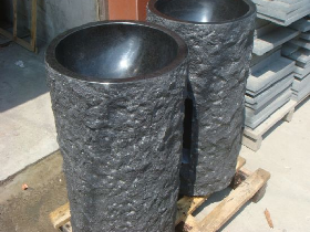 Olivian Black Granite Pedestal Sinks