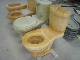 Yellow Onyx Toilet Closestool