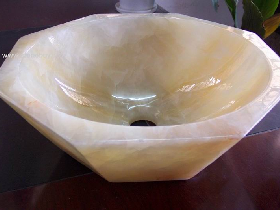 White Onyx Hexagon Sink