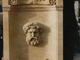 Carved Sandstone Wall Fountain