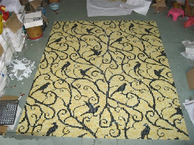 Gold Glass Mosaic Pattern Bird