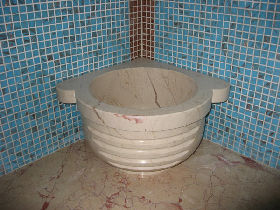 Beige Marble Hammam Basin