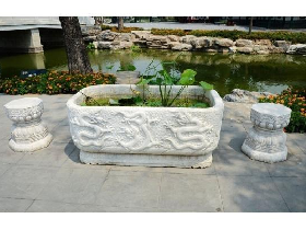 Carved White Marble Pot