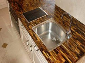 Yellow Tiger Eye Kitchen Countertop
