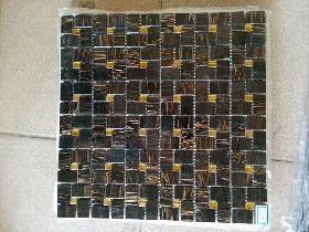 Ocean blue gold line glass mosaic