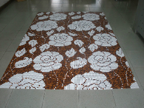 Glass Mosaic Rose Pattern