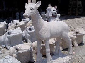 Granite Deer Carving