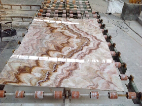 Red Dragon Onyx Bookmatching Wall Mural