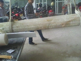 Roman Columns Shaft in White Onyx