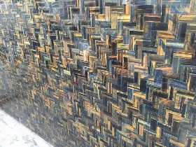 Tiger Eye Gemstone Zigzag Mosaic