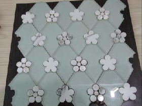 Glass mix Stone Water jet mosaic