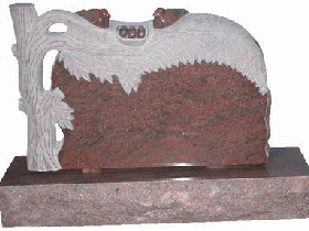 Indian Multicolor Red Granite Monument